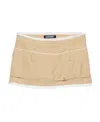 Jacquemus Caraco Buckled Layered Woven Mini Skirt In Nude