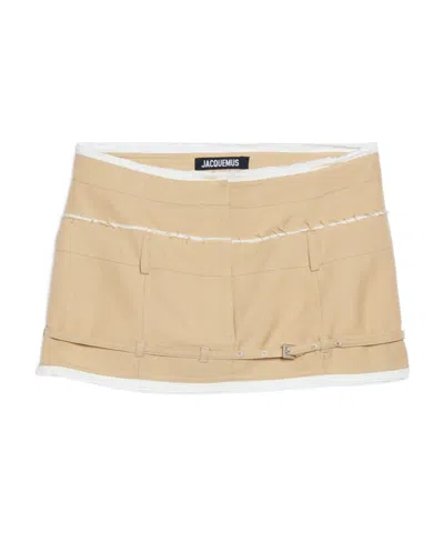 Jacquemus La Jupe Caraco Miniskirt In Nude
