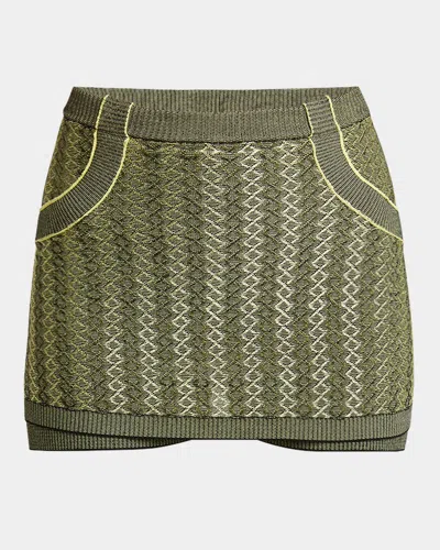 Jacquemus La Jupe Culotte Marino Jacquard-knit Shorts In Multi-black
