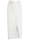 Jacquemus De-nimes Crosswaist Midi Denim Skirt In Off White