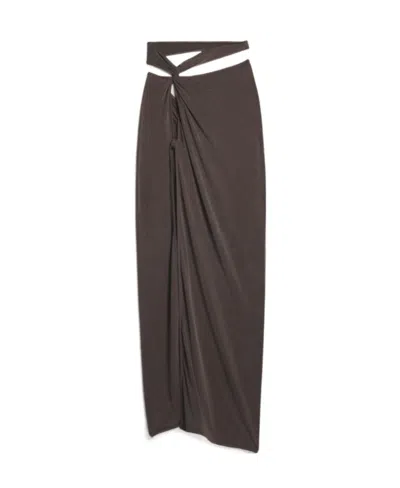 Jacquemus Asymmetric Midi Skirt In Black
