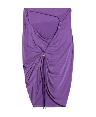Jacquemus La Jupe Espelho Ruched Miniskirt In Purple