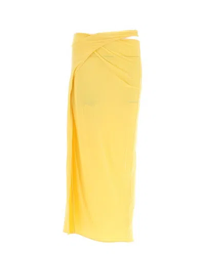 Jacquemus Women's La Jupe Espelho Jersey Midi Skirt In Yellow