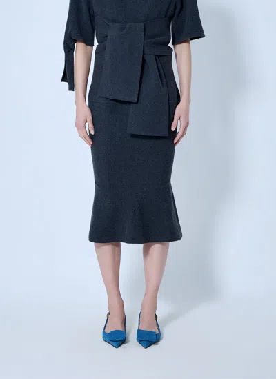 Jacquemus La Jupe Fiocco Knot-detail Midi Skirt In Dark Grey