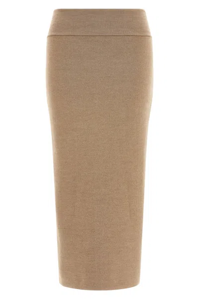 Jacquemus 'la Jupe Maille Doppio' Skirt In Beige