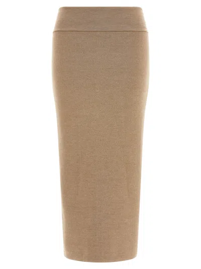 Jacquemus 'la Jupe Maille Doppio' Skirt In Sand