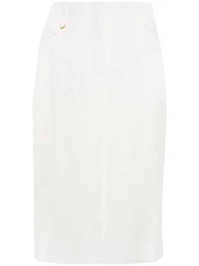 Jacquemus La Jupe Midi Bari Skirt In White