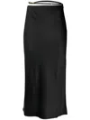 Jacquemus Logo Plaque Midi Skirt In Schwarz