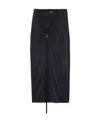 Jacquemus Pareo Croissant Buckle Slit Long Skirt In Black