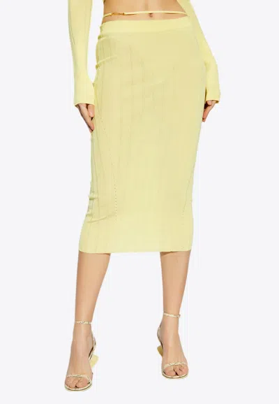 JACQUEMUS PRALÙ MIDI PENCIL SKIRT