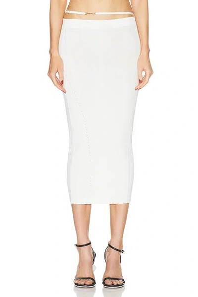 Jacquemus La Jupe Parlu Knitted Midi Skirt In Off White