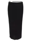 Jacquemus La Jupe Pralu Ribbed-knit Midi Skirt In Black