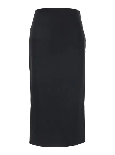 Jacquemus Black 'la Jupe Sablier' Skirt With Maxi Bow On The Rear And Side Zip Closure