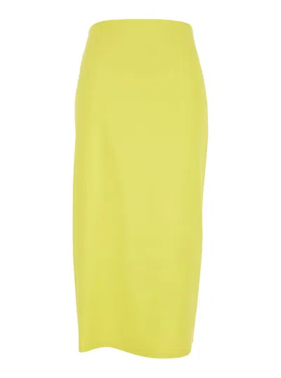 Jacquemus Hourglass Draped Midi Skirt In Yellow