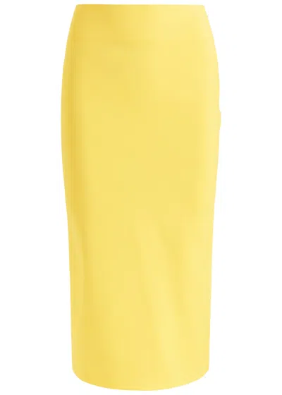 Jacquemus La Jupe Salier Draped Jersey Midi Skirt In Yellow