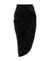 Jacquemus Black Slim Fit High-waisted Skirt With Asymmetric Shape And Draped Waist In Black