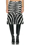 Jacquemus Tozzi Leather-trimmed Zebra-jacquard Cotton Midi Skirt In Black