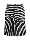 Jacquemus Tozzi Leather-trimmed Zebra-jacquard Cotton Midi Skirt In Black And White Zebra