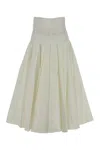 Jacquemus Flared High Waist Pleated Skirt In White