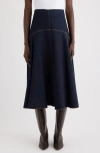Jacquemus Flared Denim Skirt In Blue