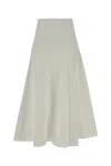 Jacquemus White Flared Maxi Skirt. In Neutral