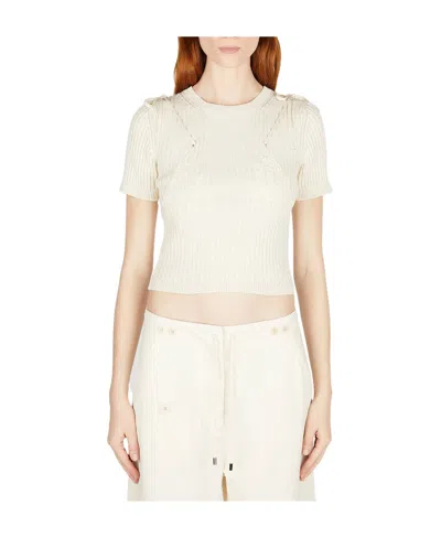 Jacquemus La Maille Bikini Cropped Top In White