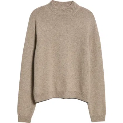 Jacquemus La Maille Cachemire Mock Neck Cashmere Sweater In Beige