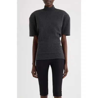 JACQUEMUS JACQUEMUS LA MAILLE CASTAGNA SHORT SLEEVE MERINO WOOL & CASHMERE SWEATER