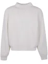 Jacquemus Curved Knit High Neck Sweater In White