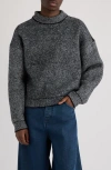 Jacquemus La Maille Curvo Oversize Mock Neck Sweater In Gray