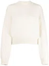 Jacquemus La Maille' White Sweater With Intarsia Logo In Wool In Neutrals