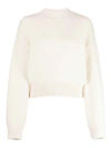 Jacquemus La Maille' White Sweater With Intarsia Logo In Wool In Beige