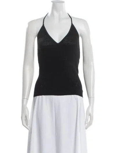 Pre-owned Jacquemus La Maille Marubia Linen Crop Top In Black/blue