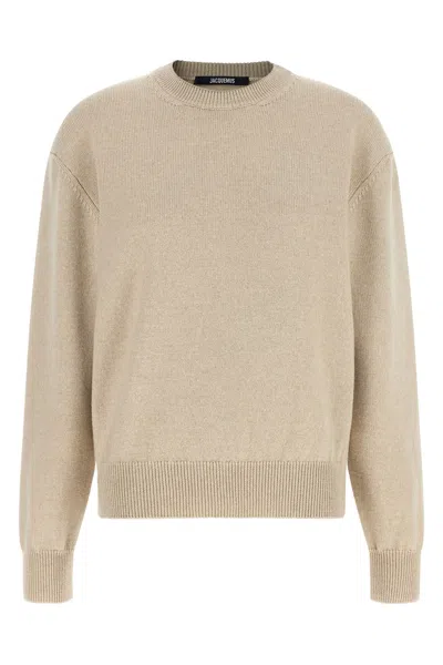 Jacquemus La Maille Moulin Logo-intarsia Sweater In Neutral