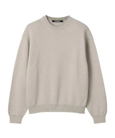 Jacquemus Crew-neck Long-sleeve Sweatshirt In Gray