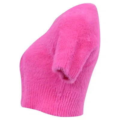 Jacquemus La Maille Neve Cropped Cardigan In Pink Polyamide