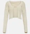 Jacquemus La Maille Neve Manches Lo Soft Cardigan In White