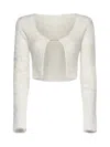 Jacquemus La Maille Neve Manches Lo Soft Cardigan In Off White