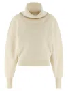 Jacquemus Cozy Turtleneck Sweater Dropped Shoulders In Neutral