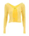Jacquemus La Maille Pralù Longue Cardigan In Yellow