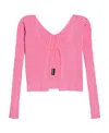Jacquemus La Maille Pralù Ribbed Cardigan In Pink