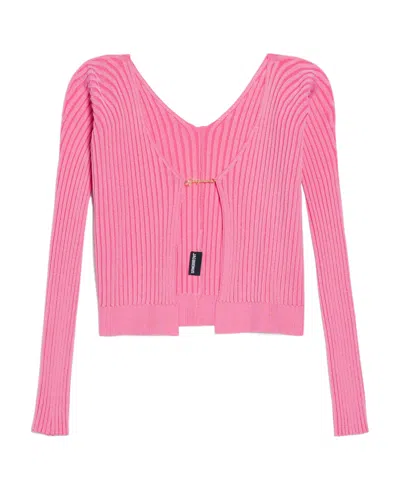 JACQUEMUS JACQUEMUS LOGO PLAQUE LONG-SLEEVED CARDIGAN