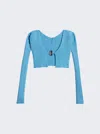 Jacquemus Pralu Viscose-blend Cardigan In Blue