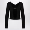 Jacquemus La Maille Pralu Longue Black Cardigan Women In Multicolor