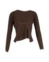 Jacquemus La Maille Pralù Longue Logo Cardigan In Brown Polyester In Brown