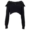 Jacquemus La Maille Risoul Wool Knit Crop Jumper In Black Merino Wool