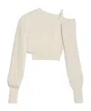 Jacquemus La Maille Seville One-shoulder Sweater In Off White Merino Wool In White
