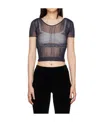 Jacquemus La Maille Sognu Crop T-shirt In Black