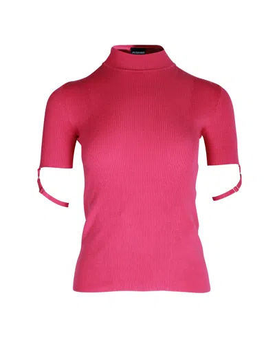Jacquemus La Maille Torre Ribbed Top In Pink Viscose