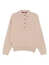 Jacquemus Polo Collar Knitwear With Ribbed Cuffs And Hem In Brown